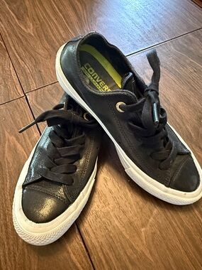 Converse Chuck Taylor All Star II Ox in black leather - size 6.5